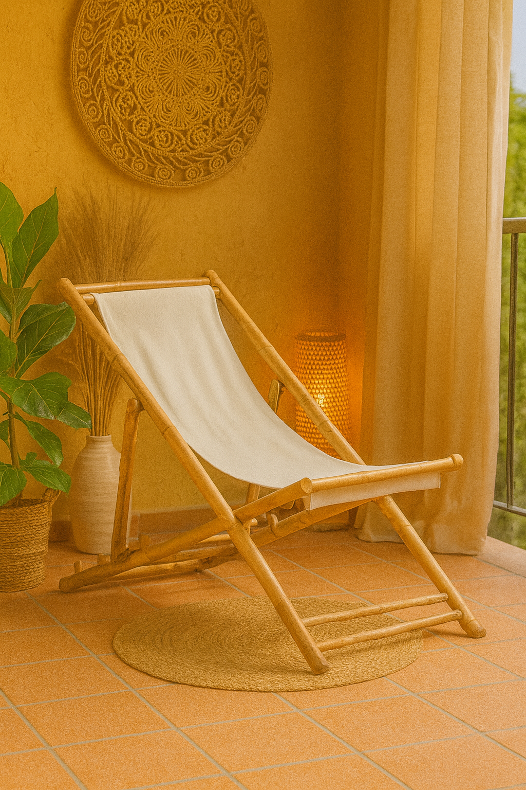 Bambu Katlanabilir ve Ayarlanabilir Şezlong