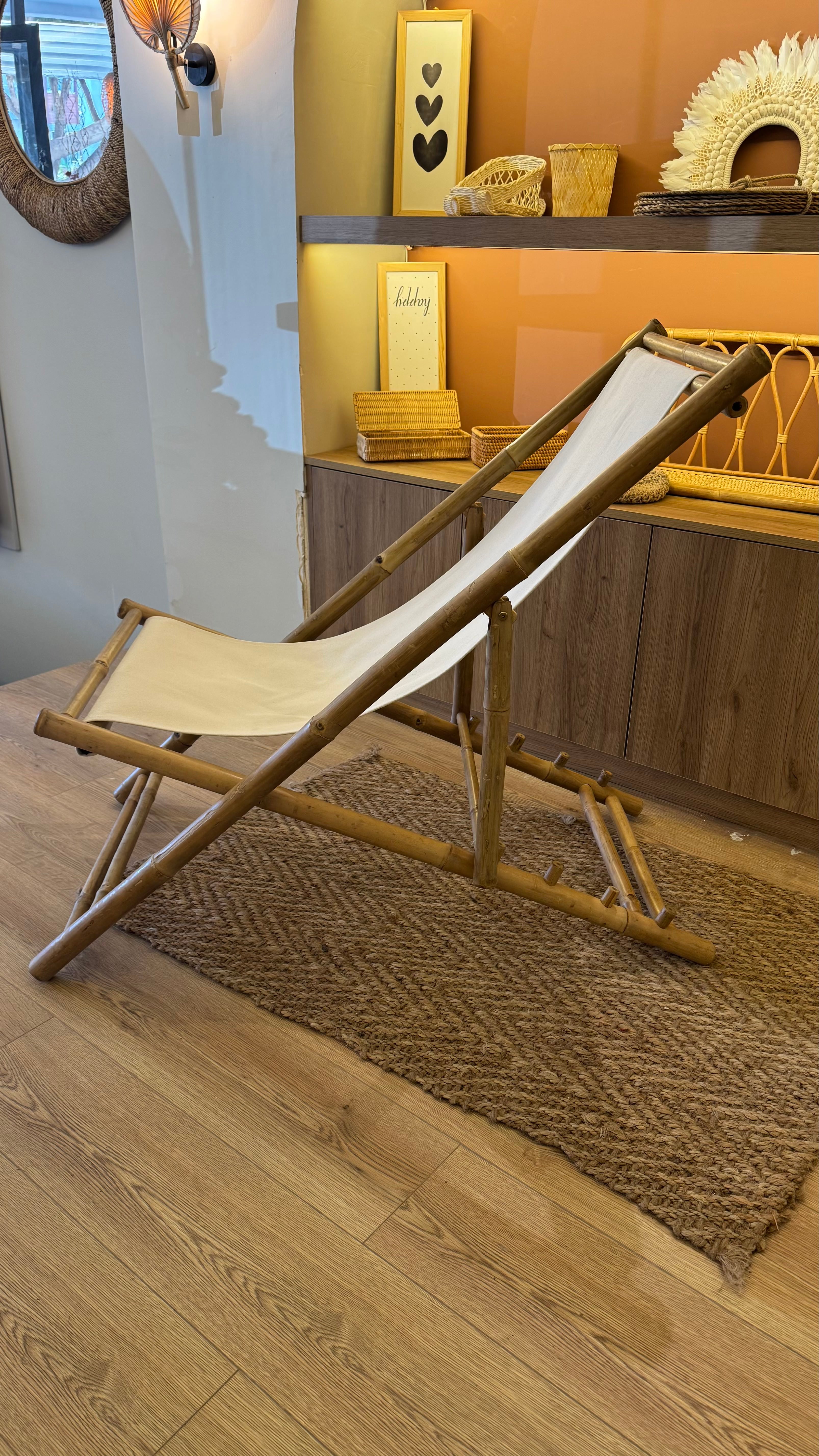 Bambu Katlanabilir ve Ayarlanabilir Şezlong