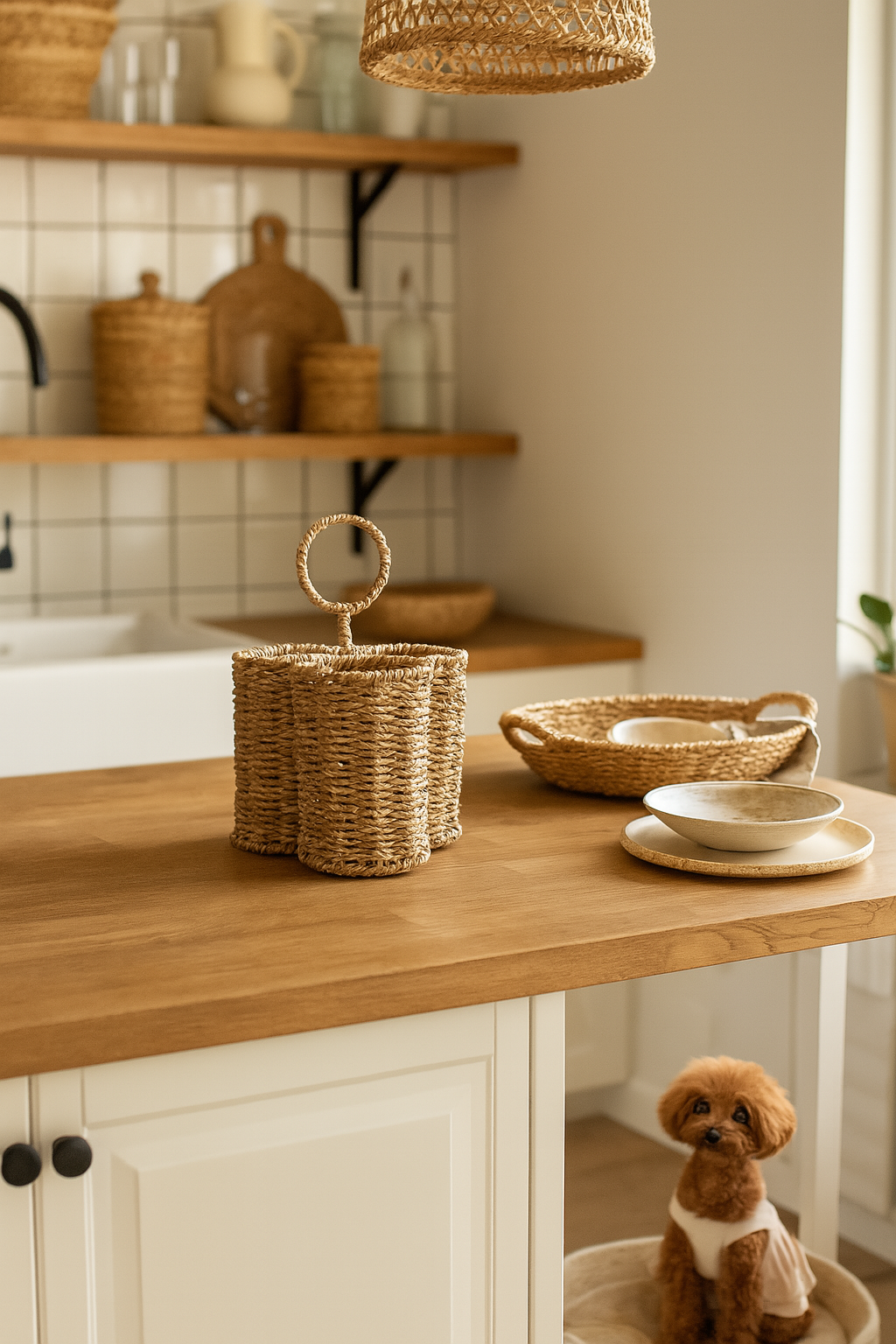 Palm Rattan Kaşıklık & Baharatlık